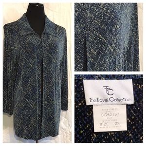 2XL Travel Collection Green, Blue & Black Jacket